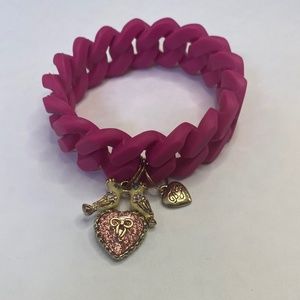 Betsey Johnson Pink Silicone Bracelet